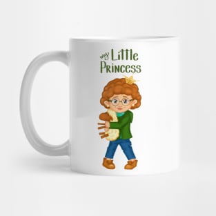 Cute little princess print with a little girl holding a sheep Mug